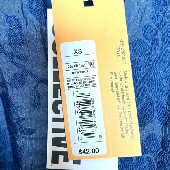 Gorgeous spring blue floral dress XS nwt - Picture 6 of 10